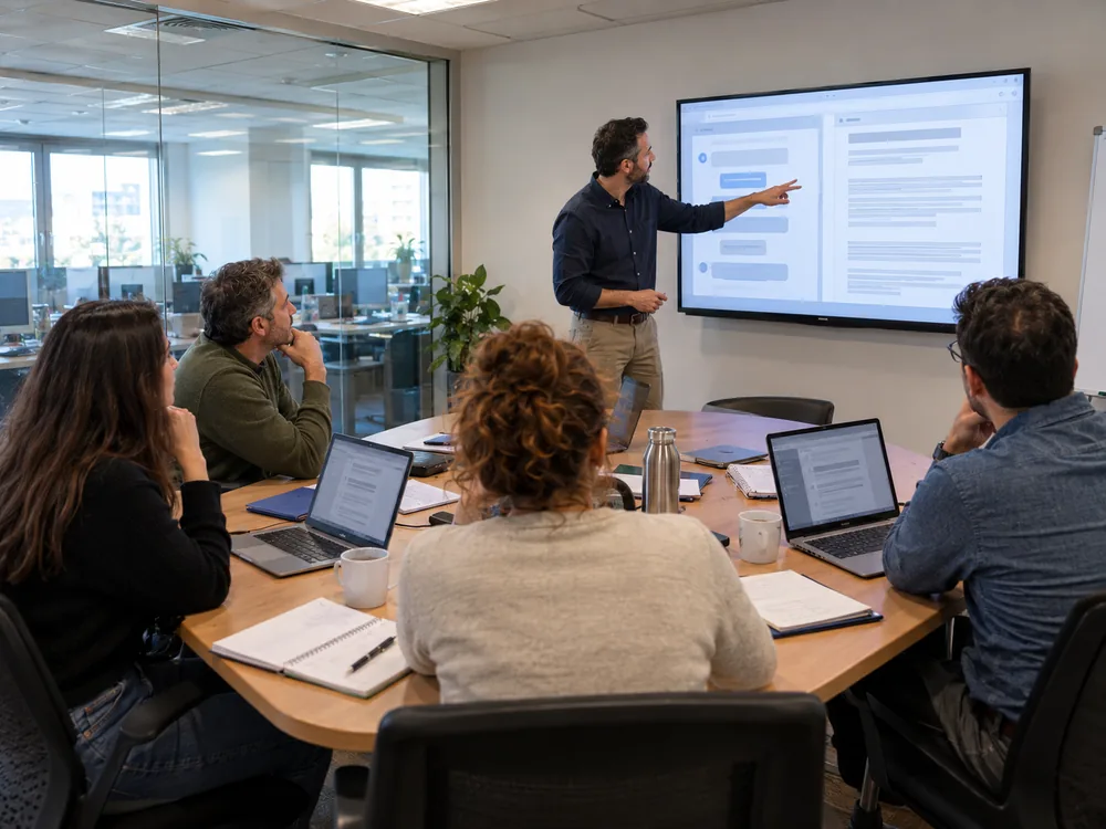 Formación en inteligencia artificial para el equipo de una empresa en grupo reducido